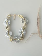 Load image into Gallery viewer, Gold/Rhinestone Chain Necklace
