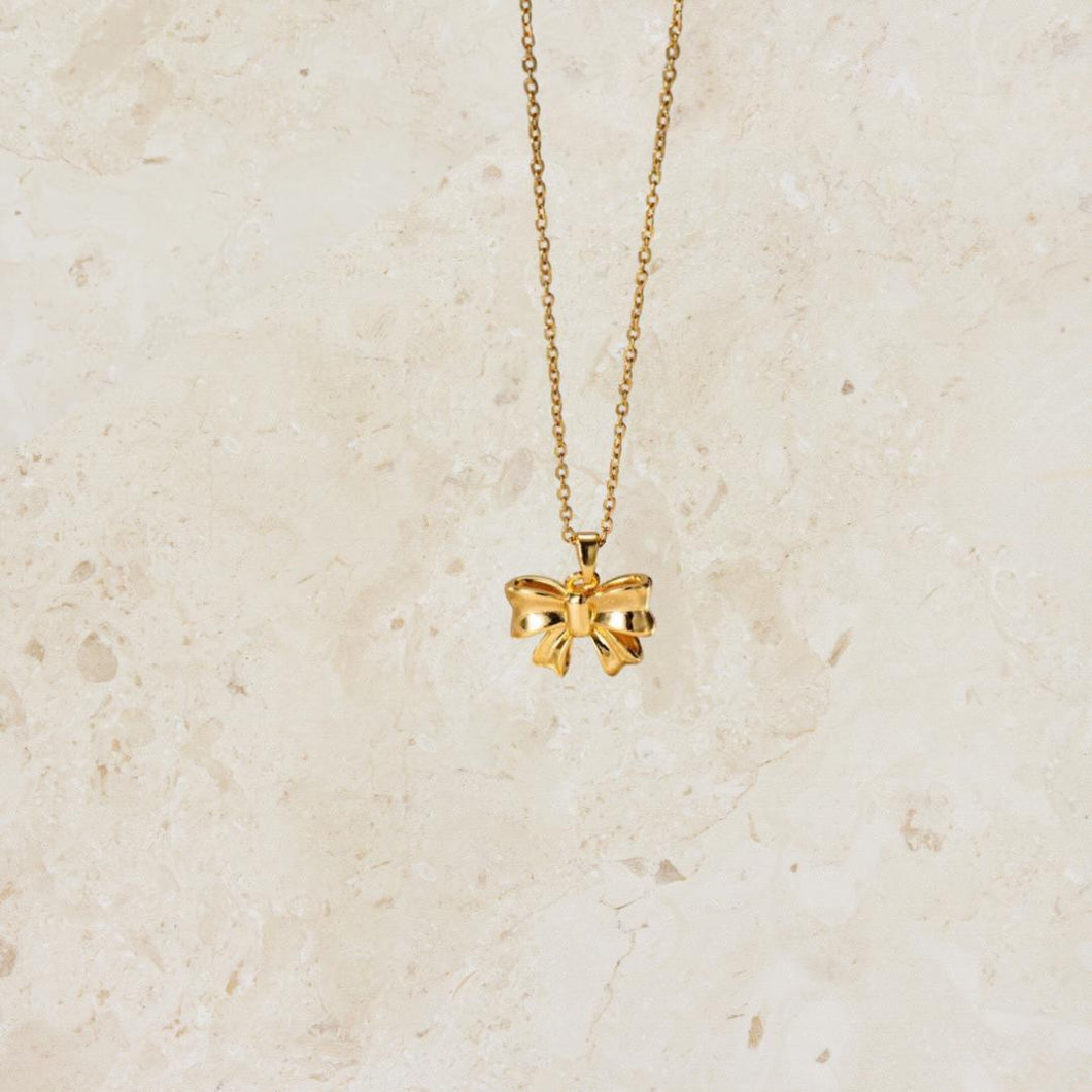 Gold Bow S/S Necklace