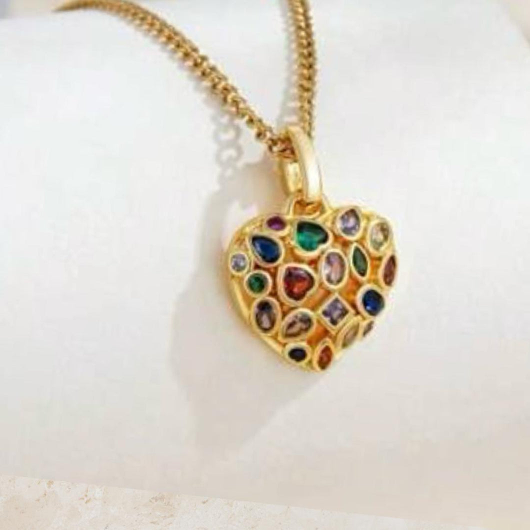 Heart Rhinestone S/S Necklace