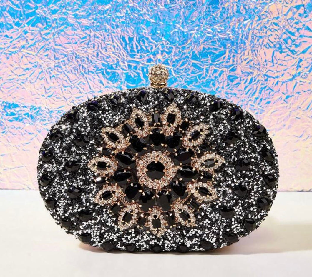 Black Rhinestone Purse