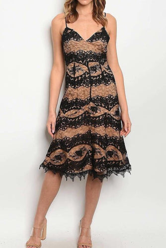 Black Taupe Lace Dress - YouBoutiquepr