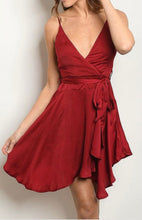 Load image into Gallery viewer, Wine Satin Dress
