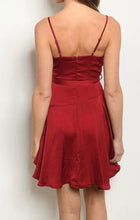 Load image into Gallery viewer, Wine Satin Dress
