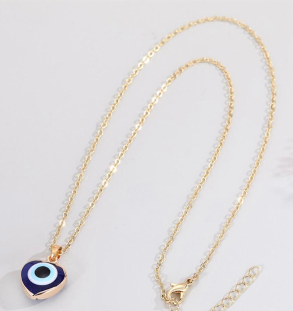 Blue Heart Gold Necklace