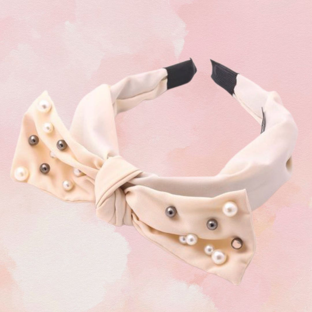 Beige Pearl Head Band