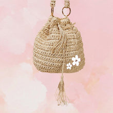 Load image into Gallery viewer, Beige &amp; White Mimbre Bag
